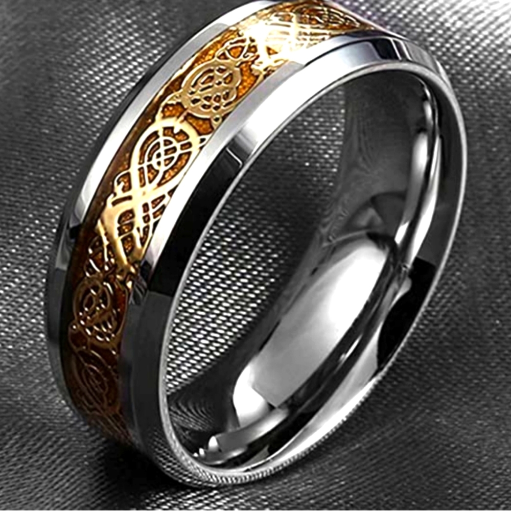 Stainless steel celtic band rimg 8mm size 6 to 12 usually available